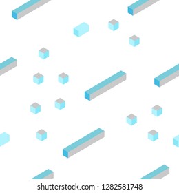 Light Blue, Green vector seamless, isometric pattern in square style. Rectangles on abstract background with colorful gradient. Pattern for design of fabric, wallpapers.