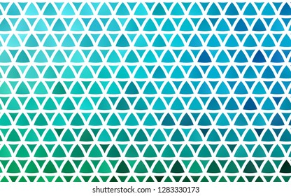 Light Blue, Green vector seamless background with triangles. Beautiful illustration with triangles in nature style. Design for textile, fabric, wallpapers.