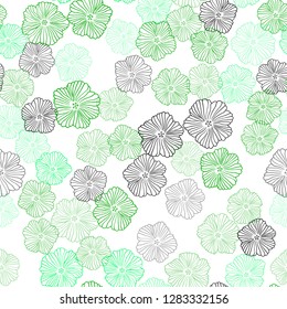 Light Blue, Green vector seamless natural artwork with flowers. Shining colored illustration with flowers. Pattern for trendy fabric, wallpapers.