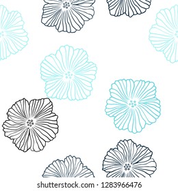 Light Blue, Green vector seamless abstract pattern with flowers. Creative illustration in blurred style with flowers. Design for textile, fabric, wallpapers.