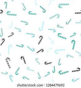 Light Blue, Green vector seamless background with tasty xmas sweets.