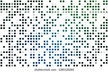 Light Blue, Green vector seamless texture in rectangular style. Rectangles on abstract background with colorful gradient. Trendy design for wallpaper, fabric makers.