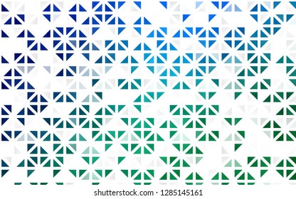Light Blue, Green vector seamless layout with lines, triangles. Abstract gradient illustration with triangles. Pattern for design of fabric, wallpapers.