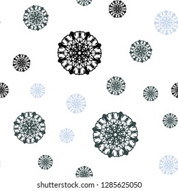 Light Blue, Green vector seamless cover with beautiful snowflakes. Glitter abstract illustration with crystals of ice. Template for business cards, websites.