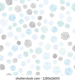 Light Blue, Green vector seamless doodle backdrop with flowers. Modern abstract illustration with flowers. Template for business cards, websites.