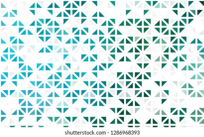Light Blue, Green vector seamless backdrop with lines, triangles. Triangles on abstract background with colorful gradient. Design for textile, fabric, wallpapers.