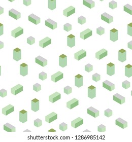Light Blue, Green vector seamless, isometric layout with lines, rectangles. Beautiful illustration with rectangles and squares. Design for textile, fabric, wallpapers.