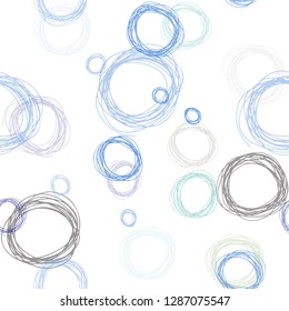Light Blue, Green vector seamless cover with spots. Blurred bubbles on abstract background with colorful gradient. Pattern for design of fabric, wallpapers.