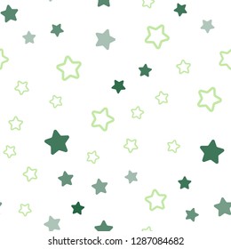 Light Blue, Green vector seamless texture with beautiful stars. Glitter abstract illustration with colored stars. Texture for window blinds, curtains.