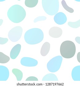 Light Blue, Green vector seamless backdrop with dots, spots. Blurred decorative design in abstract style with bubbles. Pattern for design of fabric, wallpapers.