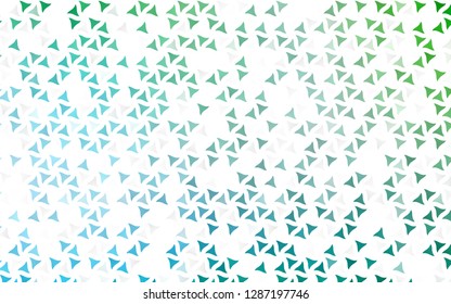 Light Blue, Green vector seamless background with triangles. Illustration with set of colorful triangles. Trendy design for wallpaper, fabric makers.