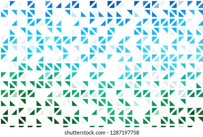 Light Blue, Green vector seamless layout with lines, triangles. Beautiful illustration with triangles in nature style. Template for business cards, websites.