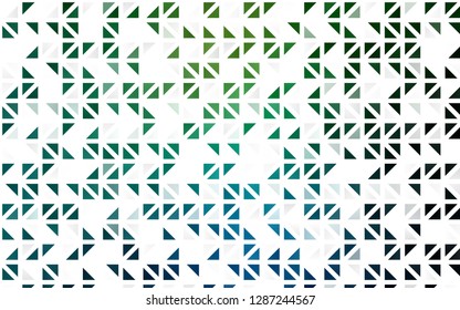 Light Blue, Green vector seamless texture in triangular style. Decorative design in abstract style with triangles. Pattern for design of window blinds, curtains.