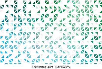 Light Blue, Green vector seamless template with crystals, triangles. Glitter abstract illustration with triangular shapes. Trendy design for wallpaper, fabric makers.