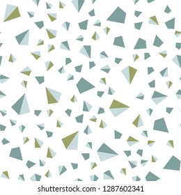 Light Blue, Green vector seamless, isometric layout with lines, triangles. Glitter abstract illustration with triangular shapes. Texture for window blinds, curtains.