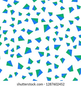 Light Blue, Green vector seamless, isometric backdrop with lines, triangles. Illustration with set of colorful triangles. Design for textile, fabric, wallpapers.