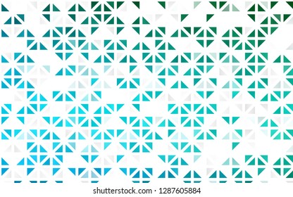 Light Blue, Green vector seamless texture in triangular style. Modern abstract illustration with colorful triangles. Pattern for design of fabric, wallpapers.