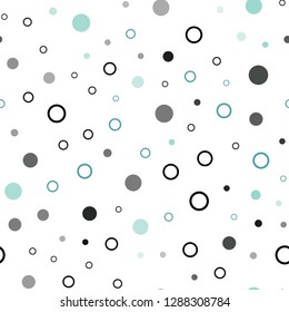 Light Blue, Green vector seamless backdrop with dots. Modern abstract illustration with colorful water drops. Template for business cards, websites.