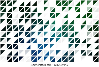 Light Blue, Green vector seamless layout with lines, triangles. Triangles on abstract background with colorful gradient. Pattern for design of fabric, wallpapers.
