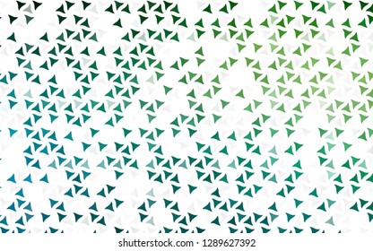 Light Blue, Green vector seamless template with crystals, triangles. Triangles on abstract background with colorful gradient. Pattern for trendy fabric, wallpapers.