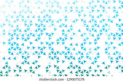 Light Blue, Green vector seamless layout with lines, triangles. Triangles on abstract background with colorful gradient. Pattern for design of fabric, wallpapers.