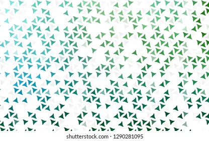 Light Blue, Green vector seamless template with crystals, triangles. Decorative design in abstract style with triangles. Pattern for design of fabric, wallpapers.