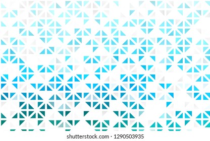Light Blue, Green vector seamless backdrop with lines, triangles. Glitter abstract illustration with triangular shapes. Design for textile, fabric, wallpapers.