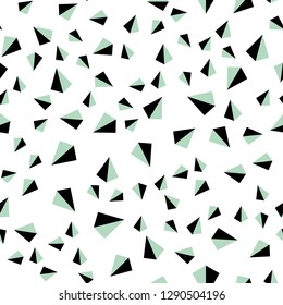 Light Blue, Green vector seamless, isometric pattern with polygonal style. Illustration with set of colorful triangles. Texture for window blinds, curtains.