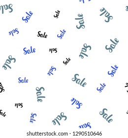 Light Blue, Green vector seamless layout with discount words. Colored words of sales with gradient on white background. Backdrop for ads, leaflets of Black Friday.