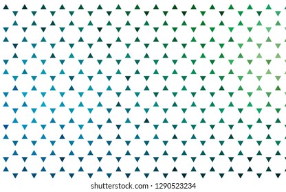 Light Blue, Green vector seamless template with crystals, triangles. Triangles on abstract background with colorful gradient. Pattern for trendy fabric, wallpapers.