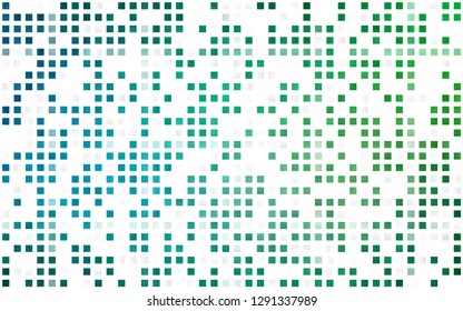 Light Blue, Green vector seamless pattern in square style. Beautiful illustration with rectangles and squares. Design for textile, fabric, wallpapers.