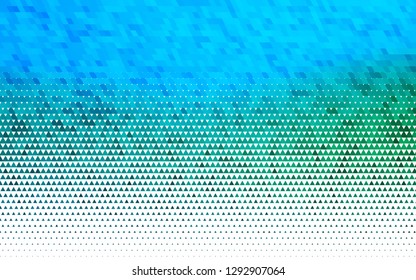 Light Blue, Green vector seamless layout with lines, triangles. Triangles on abstract background with colorful gradient. Pattern for design of fabric, wallpapers.