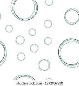 Light Blue, Green vector seamless pattern with spheres. Blurred decorative design in abstract style with bubbles. Texture for window blinds, curtains.