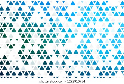 Light Blue, Green vector seamless pattern in polygonal style. Beautiful illustration with triangles in nature style. Trendy design for wallpaper, fabric makers.
