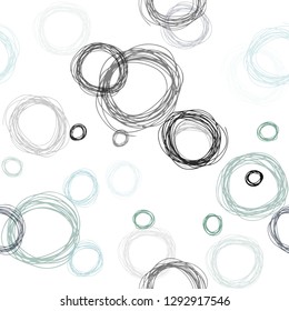 Light Blue, Green vector seamless cover with spots. Abstract illustration with colored bubbles in nature style. Pattern for trendy fabric, wallpapers.