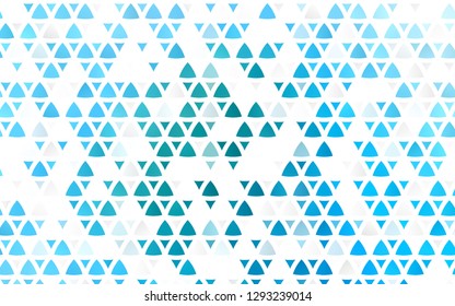 Light Blue, Green vector seamless backdrop with lines, triangles. Triangles on abstract background with colorful gradient. Pattern for trendy fabric, wallpapers.