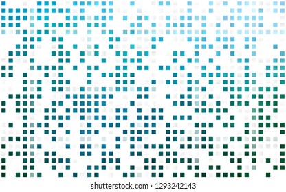 Light Blue, Green vector seamless pattern in square style. Rectangles on abstract background with colorful gradient. Trendy design for wallpaper, fabric makers.