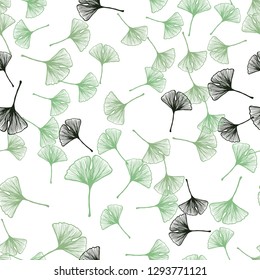 Light Blue, Green vector seamless natural background with leaves. A vague abstract illustration with leaves in doodles style. Design for wallpaper, fabric makers.