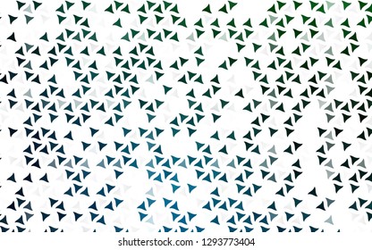 Light Blue, Green vector seamless backdrop with lines, triangles. Decorative design in abstract style with triangles. Pattern for design of window blinds, curtains.