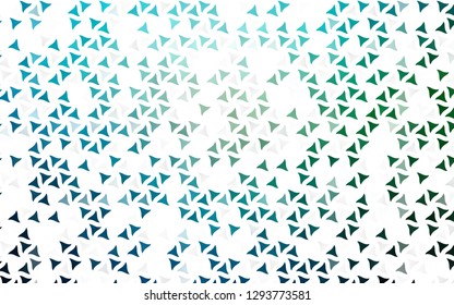 Light Blue, Green vector seamless layout with lines, triangles. Triangles on abstract background with colorful gradient. Template for business cards, websites.