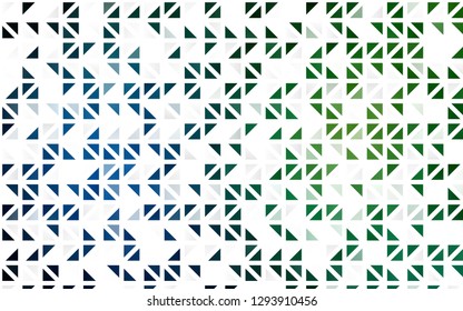 Light Blue, Green vector seamless texture in triangular style. Decorative design in abstract style with triangles. Template for business cards, websites.