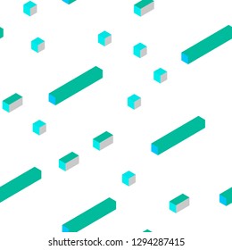 Light Blue, Green vector seamless, isometric cover in polygonal style. Modern abstract illustration with colorful rectangles. Texture for window blinds, curtains.