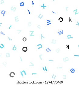 Light Blue, Green vector seamless template with isolated letters. Abstract illustration with colored latin alphabet. Template for business cards, websites.
