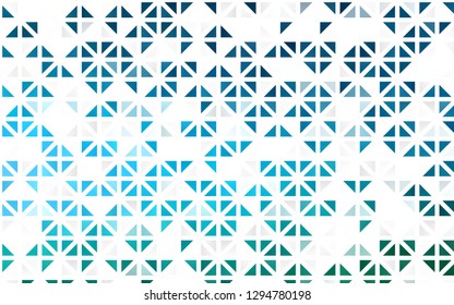 Light Blue, Green vector seamless cover in polygonal style. Triangles on abstract background with colorful gradient. Pattern for design of window blinds, curtains.