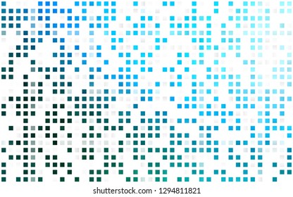 Light Blue, Green vector seamless pattern in square style. Illustration with set of colorful rectangles. Pattern for design of window blinds, curtains.