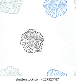 Light Blue, Green vector seamless elegant template with flowers. Colorful illustration in doodle style with flowers. Design for textile, fabric, wallpapers.