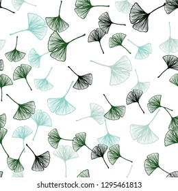 Light Blue, Green vector seamless doodle pattern with leaves. Decorative illustration with doodles on abstract template. Pattern for trendy fabric, wallpapers.