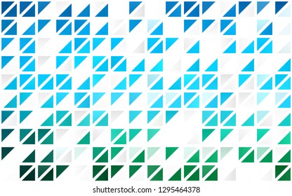 Light Blue, Green vector seamless texture in triangular style. Modern abstract illustration with colorful triangles. Pattern for trendy fabric, wallpapers.