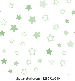 Light Blue, Green vector seamless template with sky stars. Stars on blurred abstract background with gradient. Template for business cards, websites.