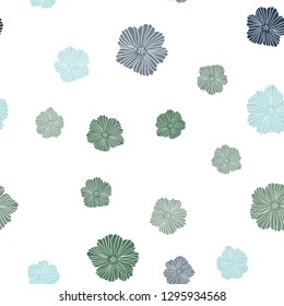 Light Blue, Green vector seamless abstract design with flowers. Modern abstract illustration with flowers. Design for textile, fabric, wallpapers.